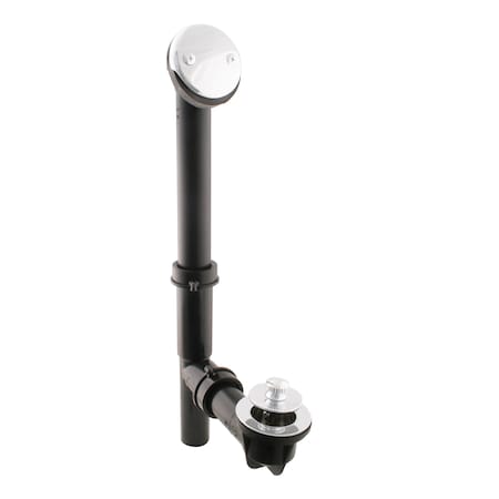 Westbrass Black 1-1/2" Tubular Twist & Close Bath Waste in Powder coated White 594144-50